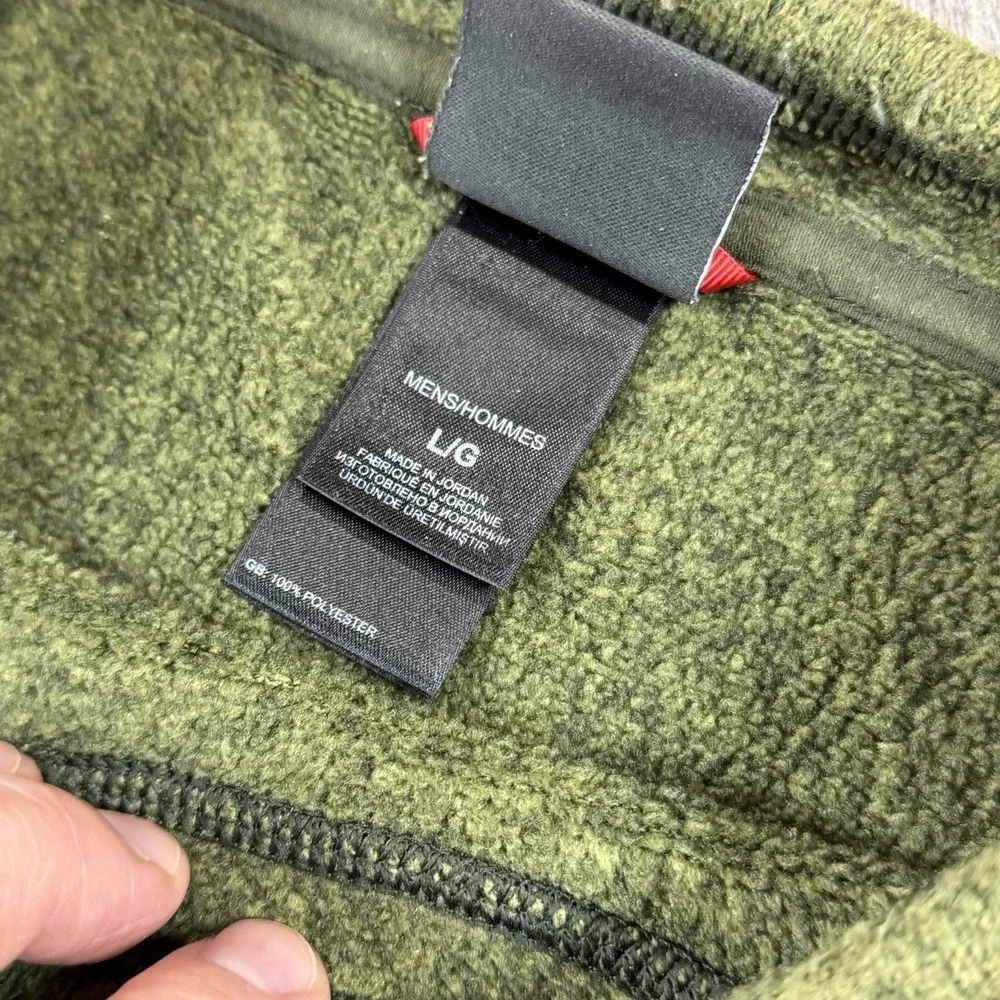 The North Face Fleece Crewneck Sweater Mens Large Green Warm Pullover Sweatshirt